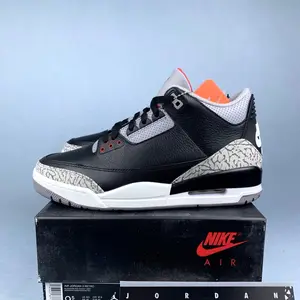 Retro OG 'Black Cement' 2024 basketball shoes replicate the fashionable classic sports shoes of black cement, outdoor running shoes and comfortable basketball shoes