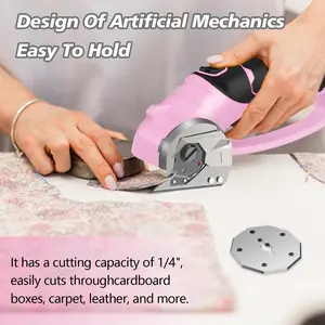 Rechargeable Electric Scissors with LED Light & Safety Lock, Heavy-Duty Cutting Tool for Paper Fabric Leather Carpet Plastic DIY Crafts, Sewing Tools