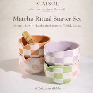 Matcha Starter Kit with Ceramic Bowl & Bamboo Whisk