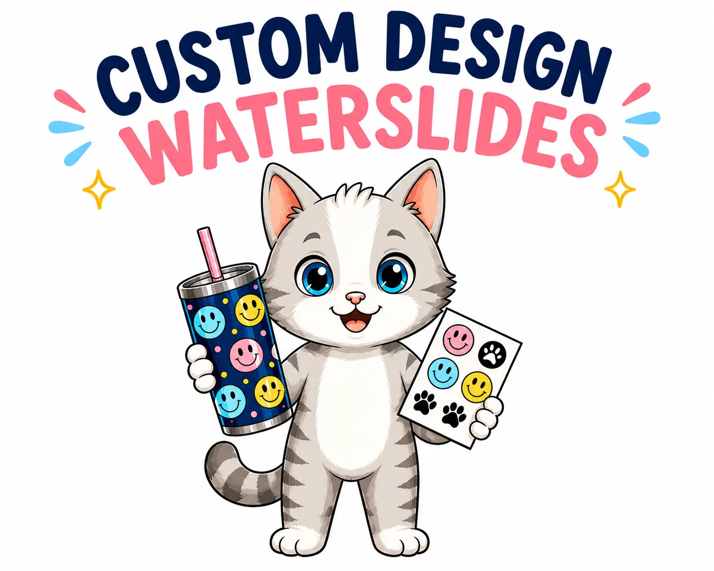 Custom Waterslide Decals | Clear & White | Laser Printed on A4