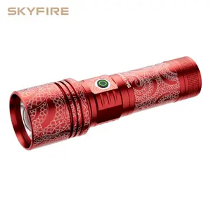 SKYFIRE 2015 Rechargeable 4-in-1 Flashlight - Power Bank + Phone Charger + Beam + Area Light for Home Camping Emergency Use