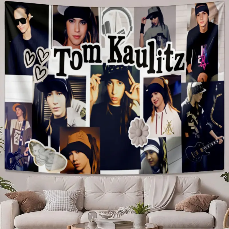 Tom Kaulitz Print Polyester Tapestry, Classic Decorative Hanging Decoration for Living Room, Hand Wash Only, Wall Decor, Hanging Tapestry, One-Piece