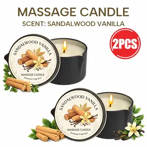 2pcs 2-in-1 Massage Oil Candle With Essential Oil LuxuryScented Candle With Soy Wax Warm Moisturizing BodyLotion - Nail Salon, Spa, Pedicure, Beauty, Wedding,Christmas, Valentine'S Day Gift For Women