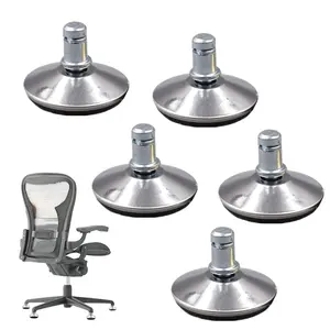 5 count Office Chair Wheels Sturdy Office Chair Casters Anti-Slip Bell Glides Low Proffile Replacement Fixed Stationary Foot for  Floors and Carpet