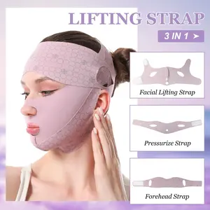 Facial Lifting Bandage V Face Shaping Mask, Full Face Firming Chin Support, Adjustable Slimming Lift Strap, Lazy Face Beauty Tool