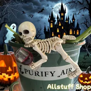 Funny Halloween Skeleton Garden Statues - Home & Garden Sculptures for Pond Fountain, Outdoor Haunted House Decor