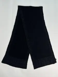 Pre-owned Chanel Black & Silver Scarf 185 × 35 cm