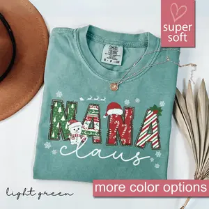 Comfort Colors® Christmas Nana Shirt, Nana Claus Shirts, Christmas Nana Reveal Gift, Nana Grammy Shirt, Nana Tee Shirt, Nana Announcement