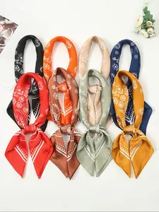 Unisex's Paisley Print Kerchief, Boho Style Colorful Bandana for Women & Men, Fashion Accessories for Daily Wear, Paisley Print Scarf