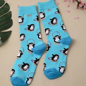 Happy Penguin Print Socks
