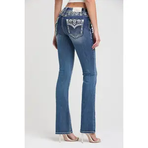 Aztec Yoke Detail Bootcut Jeans