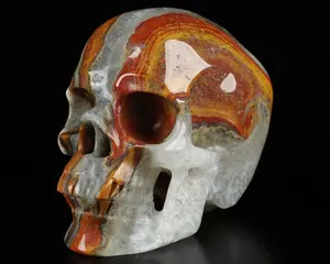 5.0" Empire Red Agate Carved Crystal skull,Super Realistic, Crystal Healing