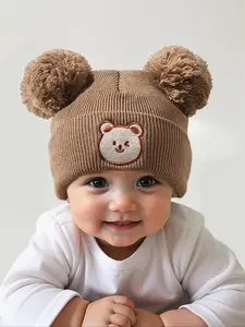 Newborn Knit Hat for Babies 1-3 Years Old, Casual Style Winter Beanie, Winter Skull Cap, Warm Outdoor Use, Daily Commute Essential