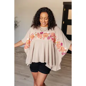 Isabel Embroidered Tunic in Mocha