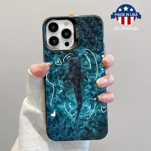 Compatible for iPhone 16 Pro Max 15 Plus 14 13 12 11 XR XS Case Screen Protector whale shark Shockproof Military Grade Protection