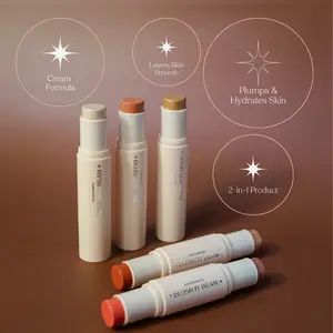 Blush N' Beam Highlighter & Blush Stick Makeup Radiant 2-in-1 Creamy Blendable Texture Compact Vegan Cruelty-Free Smooth Formula - Cosmetic