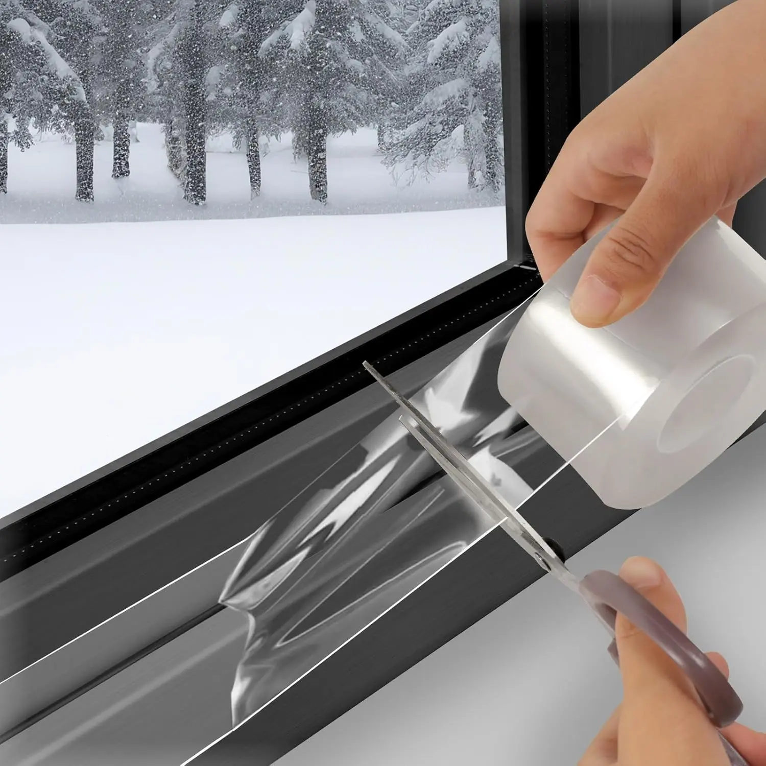 Transparent Window Weather Sealing Tape - 2-Inch x 33 , Airtight Insulation Tape That Blocks Drafts, No  Removable Adhesive