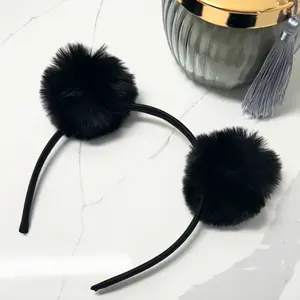 BLACK BEAR EAR HEADBAND