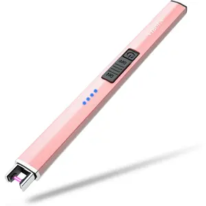 Rechargeable Lighter Electric Candle Lighters Arc Plasma Flameless Windproof USB Lighter Multi-Safety Protection (Rose Gold)