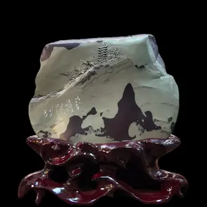 The Sage's Keystone - Clarity & Creativity Sculpture for Writers & Thinkers— Hand-Carved from Natural Stone · Unique Purple-Green Stone Patterns