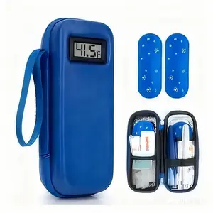 Insulin Cooler Travel Bag with Temperature Display for Diabetes Includes 2 Ice Packs & Temperature Monitored Storage for Medication with Zip Closure