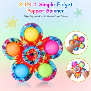 10pcs Pop Colorful Toys, Sensory Stress-Relieving Fidget Gadget Spinning Toys for Children, Ideal for Classroom and Holiday Party Gifts, Stress Relief Fidget, Mixed Color
