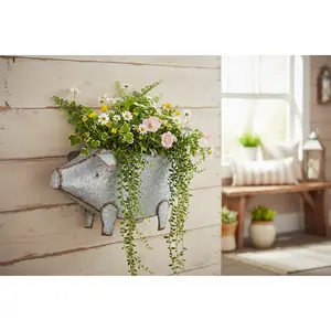 Pig Galvanized Wall Planter