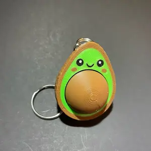 Avocado Keychain in Clicker - Cute Design, Green Color, Keyring Attachment, Keyring Attachment