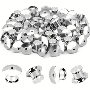 Latch-type back fixation latch device buckle ring, latch back plate, for DIY chest pin badges with clasps for brooches and enamel collar pins, Button Closure