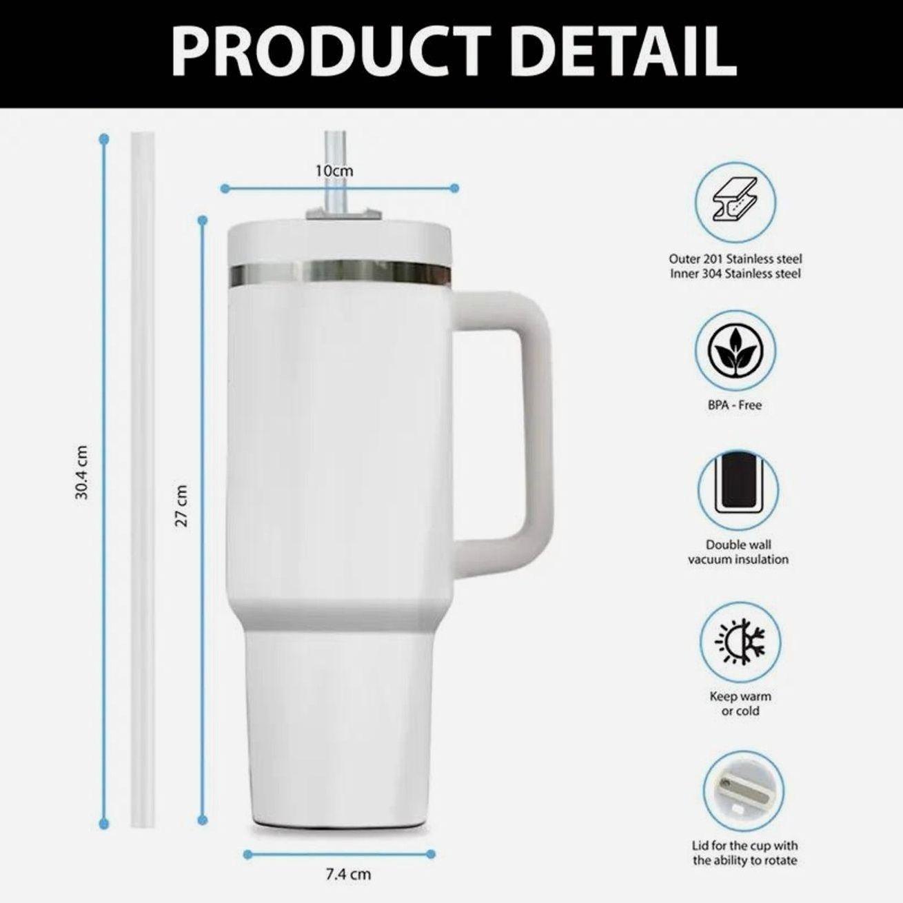 1 Piece Lyrichard 40 oz < Supernatural >   TV Series Inspired Thermos Cup - Retro Winchester Brothers Design (With Handle, Leak-Proof Double-Wall Insulation, Can Keep Drinks Hot or Cold for a Long Time, 304 Stainless Steel Travel Cup