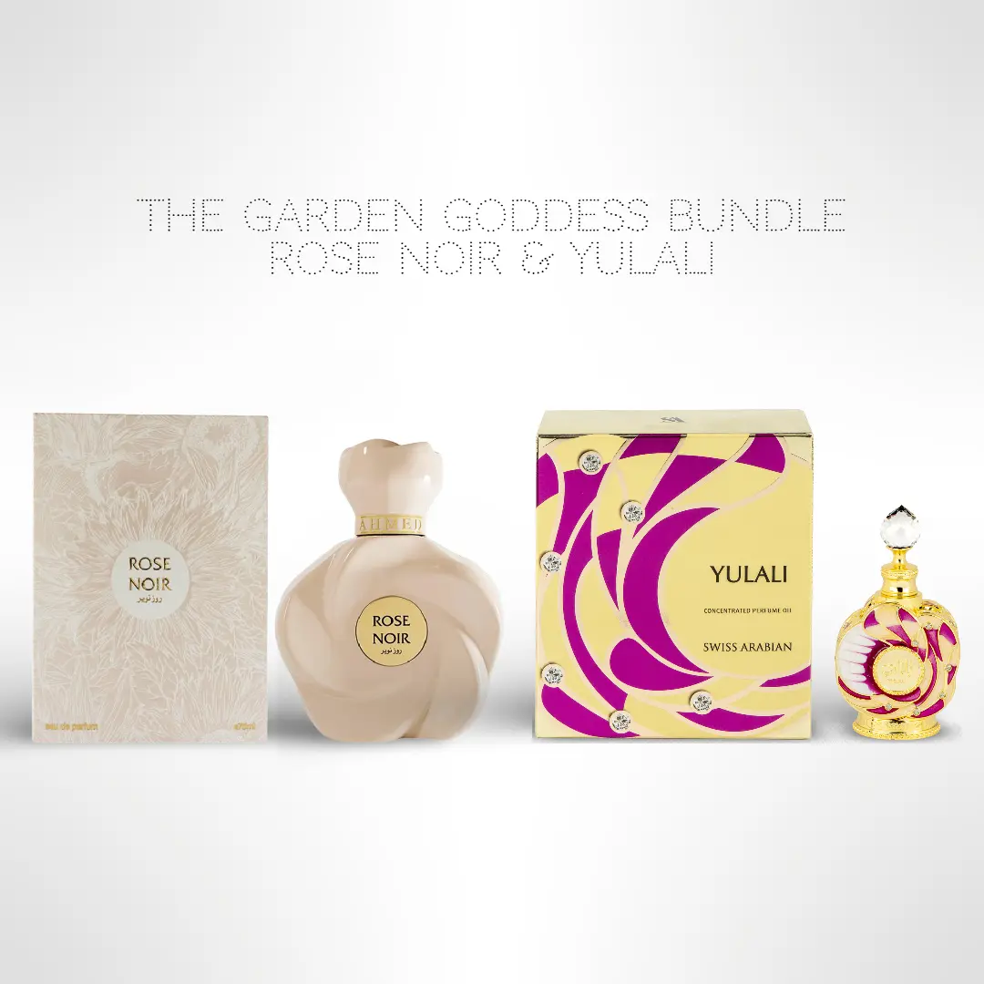 The Garden Goddess Bundle: Rose Noir 100ml Eau de Parfum + Yulali Perfume Oil 15ml (0.5 fl oz) – Long-Lasting Floral Fragrance Set for Women