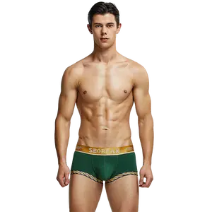 Men's Flat Cornered Underwear with Low Waist & Abdominal Compression Solid Color Comfortable Supportive Everyday Wear