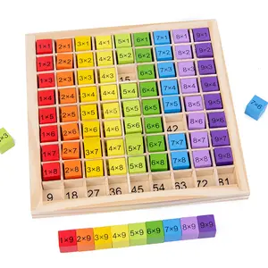 Montessori Learning Educational Toys Math Games 99 Multiplication Table Math Arithmetic Teaching Aid Preschool Wooden Toys For Children
