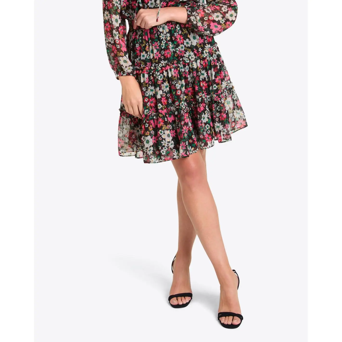 Tiered Ruffle Skirt in Amaryllis Fil Coupe