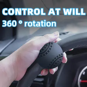 Car Silicone Steering Wheel Knob, Anti-Slip Boat Steering Wheel Knob, 360 Degree Rotation Steering Wheel Knob Ball Labor-saving One Hand Steering Booster,Universal for Cars, Trucks, Boat, Tractors