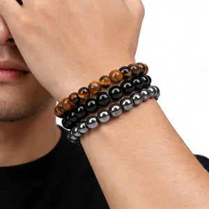 3Pcs Protect Your Energy Healing Crystal Bracelet Stack 6mm Protection Stone Beads Unisex Jewelry for Men Women Stackable