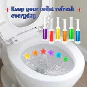 Toilet Gel Deodorizer, 1/2 Pieces, Produces About 10-14 Flowers, Bathroom Odor Eliminator, Removes Unpleasant Smells, Long-Lasting Scent, Household