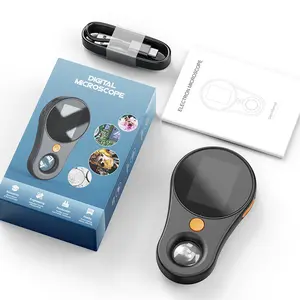 Portable Handheld Digital Microscope 400X Magnification 2MP HD Camera with Built-in Screen, USB Rechargeable Pocket Microscope for Electronic Repair, Soldering, Jewelry Inspection