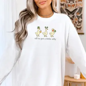 [Sale off up to 50%] St Patricks Day Sweatshirt, St Paddys Day Goose Shirt, Funny Irish St Pattys Day Crewneck, streetwear graphic tee