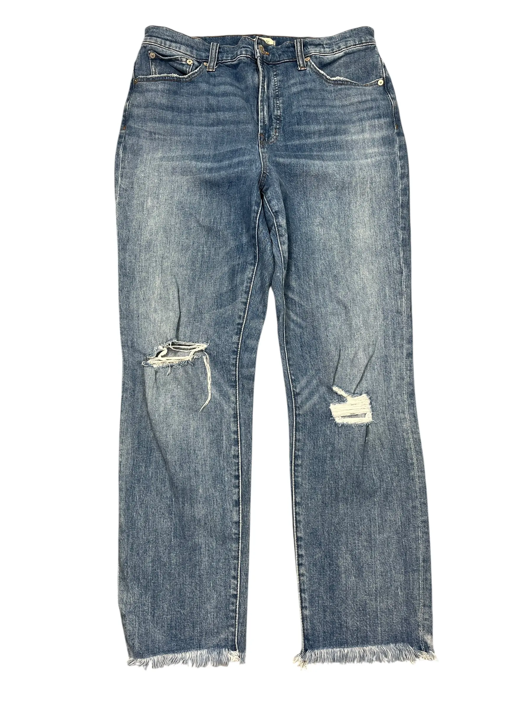 Jeans Cropped By Madewell In Blue Denim, Size:12