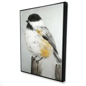 360 Stand Artistic Coal Tit Bird Framed Canvas, 36x48 in. Nature-Inspired Wall Art Decoration, Home Supplies Gift for Home Decor, Artwork, Print