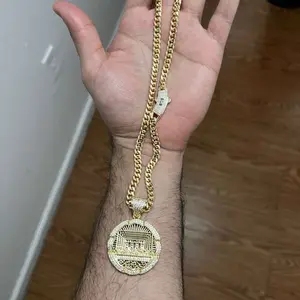 14k Gold Bonded Pendant and Necklace with Diamond Accents for Men and Women Elegant Design Versatile Gift Idea Perfect for Any Occasion