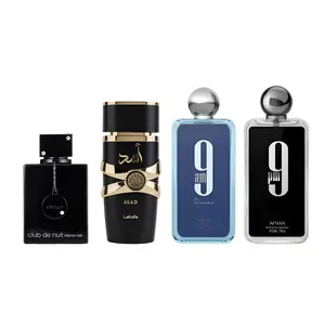 Oudlash Bundle | Lattafa Asad + Armaf Club De Nuit Intense Man + Afnan 9PM + 9 AM Dive | Mens Fragrances | 100ML | Eau De Parfum | Lemon, Mint, Black Currant