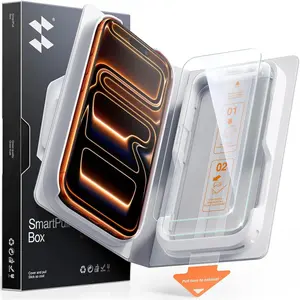 2-Pack Tempered Glass Screen Protector for iPhone 17 Pro Max, SmartPull Box Bubble-Free Instant Install Applicator, 9H Military-Grade Protection, Case-Friendly