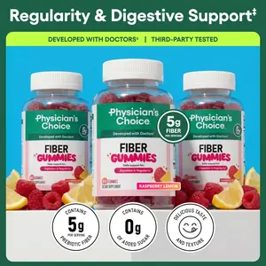 Physician’s Choice Fiber Gummies 3-Pack: Digestive Health & Regularity - Raspberry Lemon Flavor - No Sugar Added & Vegan - Daily Gummy for Adults Physician’s Choice Fiber Gummies 3-Pack: Digestive Health & Regularity - Raspberry Lemon Flavor - No Sugar Added & Vegan - Daily Gummy for Adults