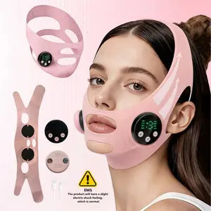 EMS Face Lifting Strap, Micro Current Low Frequency Massager, V-Line Mask Chin Up Mask, Intelligent Electric Face Lifting Mask, Facial Care Instrument