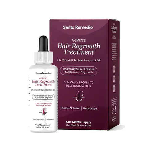 Santo Remedio Women’s Hair Regrowth Treatment, Helps Stimulate Hair Growth and Reduce Hair Loss, Contains 2% Minoxidil, Clinically Proven Ingredient, Fragrance Free