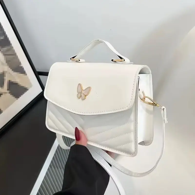 Women's Neutral-Tone Crossbody & Shoulder Bag, Chic Solid PU Leather Small Square Purse, Lightweight and Casual for Everyday Use, Fashionable Bags, Neutral-Tone Women's Crossbody & Shoulder Bags