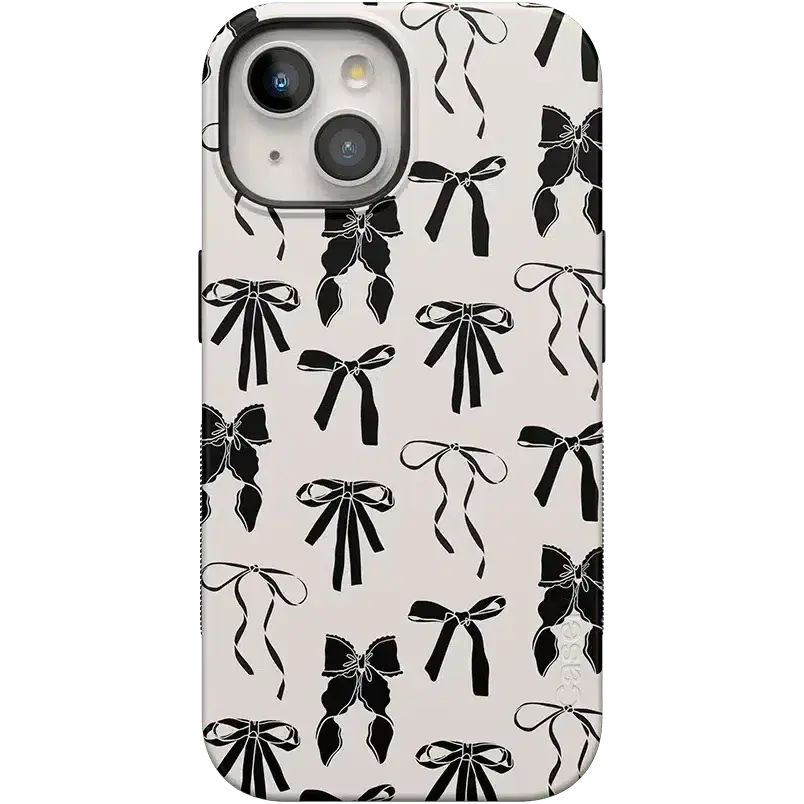 Casely iPhone 15 Case | Goth Girlie | Black Bows | Bold Protective Design | Compatible with MagSafe