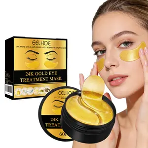 24K Golden Moisturizing Eye Patches Revitalizing and Brightening with Under Eye Moisturizer for Smoother Under Eyes and Daily Care